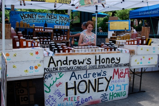 Puesto de miel en el Green Market de Union Square